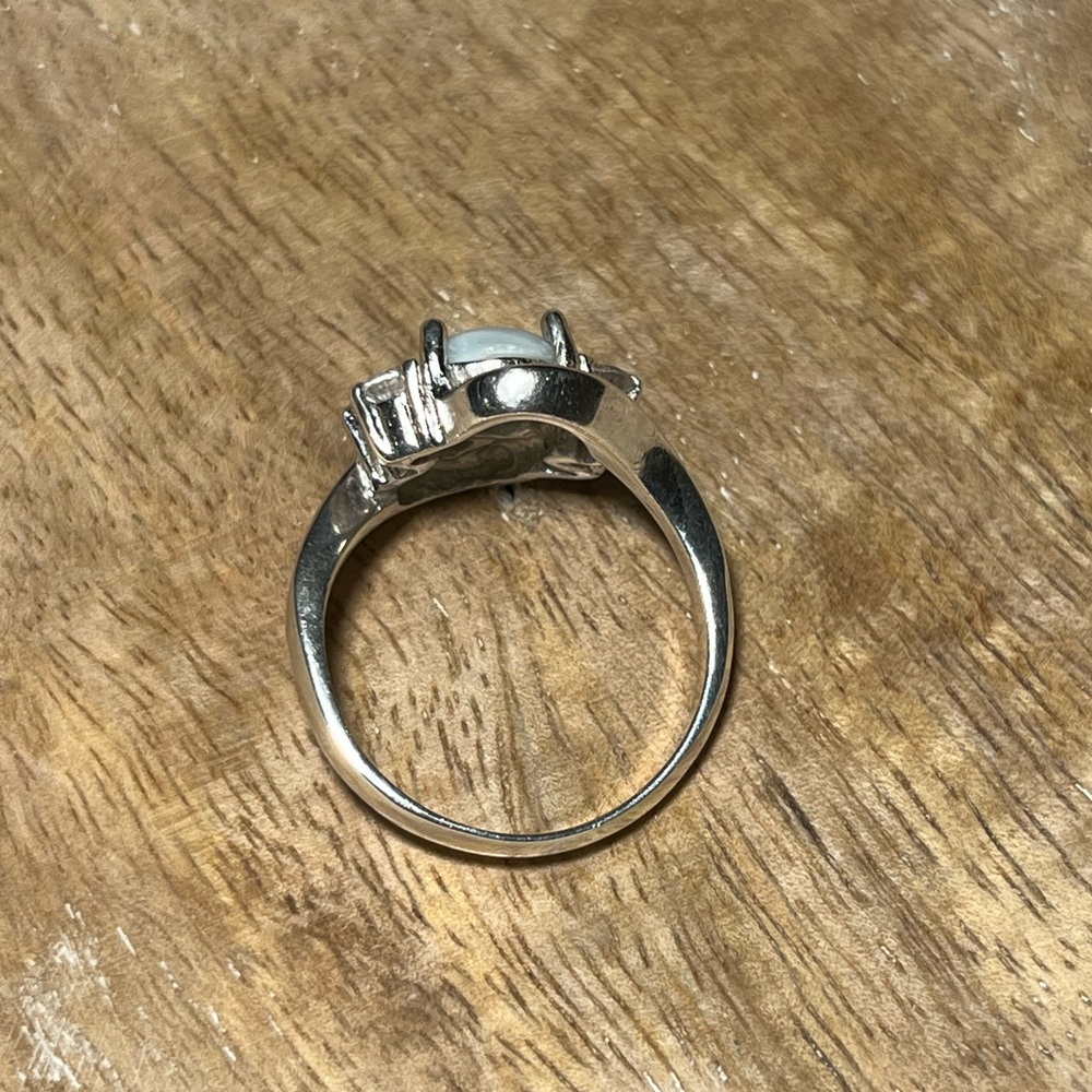 Vintage Larimar & CZ 925 Sterling Silver Ring - Picture 7 of 12